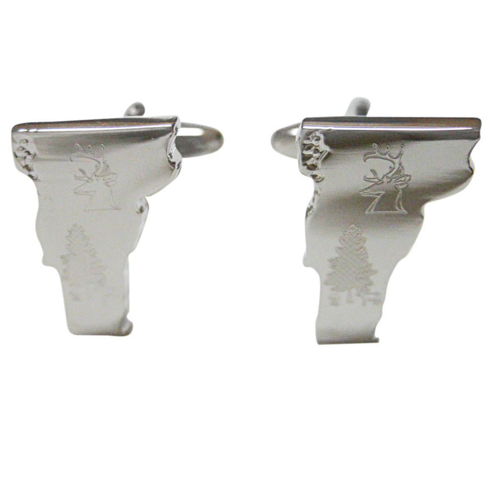 Vermont State Map Shape And Flag Design Cufflinks - image 1